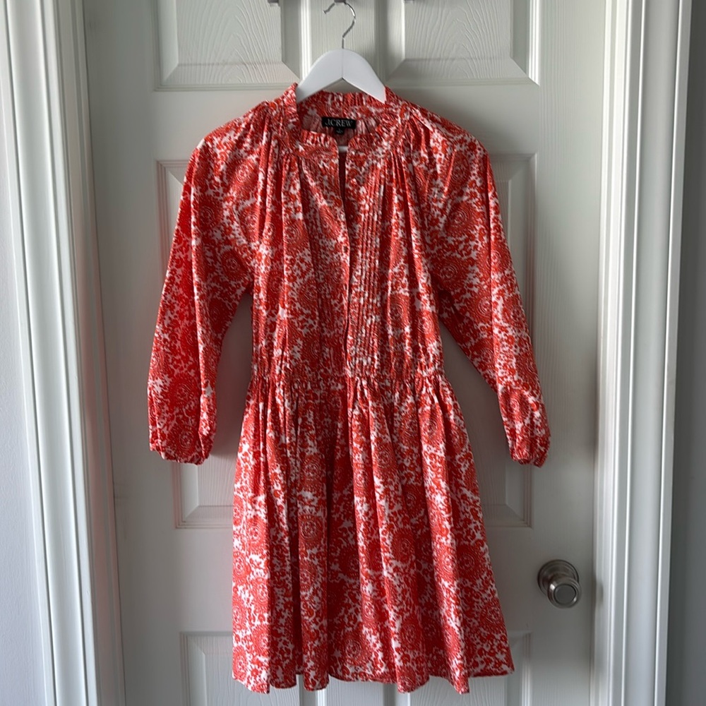 J. Crew Ruffle Collar Dress in Cotton Poplin